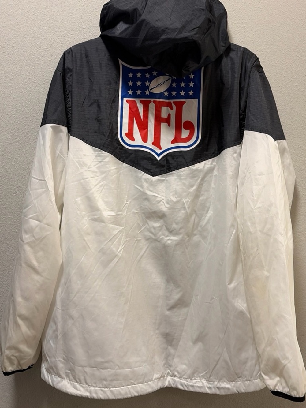 NFL Black & White Colorblock Windbreaker with Logo